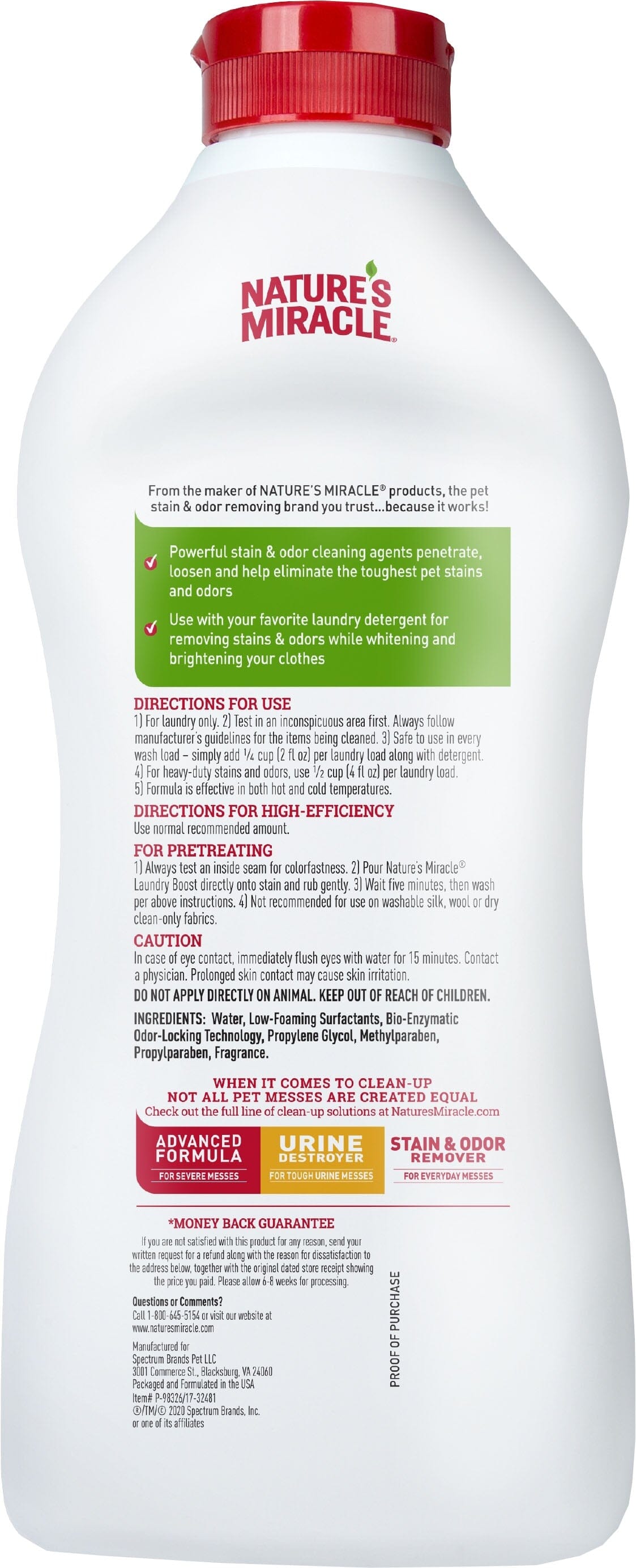Natural Mircale Nature's Mircale Laundry Boost Pet Stain Remover - 32 Oz – Pet Life