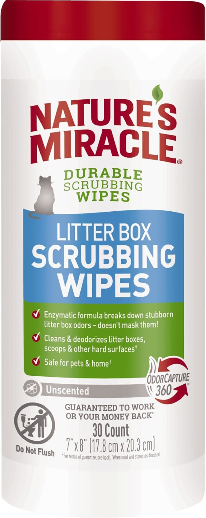 Nature's Mircale Litter Box Scrubbing Cat Wipes - 30 Count  