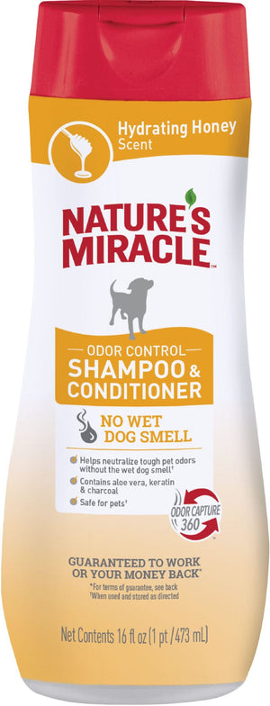 Nature's Mircale Odor Control Dog Shampoo & Conditioner - Hydrating Honey - 16 Oz