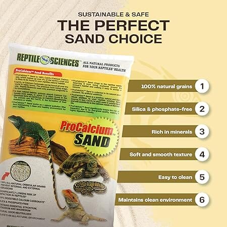 Nature's Ocean Reptile Sciences ProCalcium Natural Terrarium Sand Substrate - 10 Lbs - Case of 4