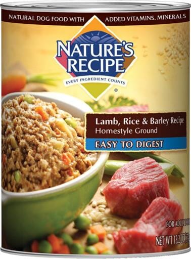 Nature's Recipe Easy to Digest Lamb Rice and Barley Cuts in Gravy Canned Dog Food  