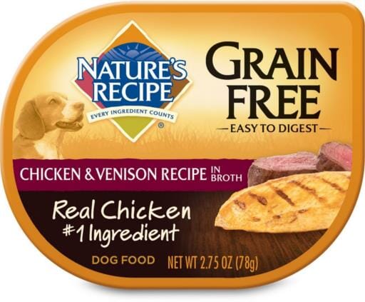 Nature's Recipe Grain Free Easy to Digest Chicken and Venison Recipe in Broth Wet Dog Food  