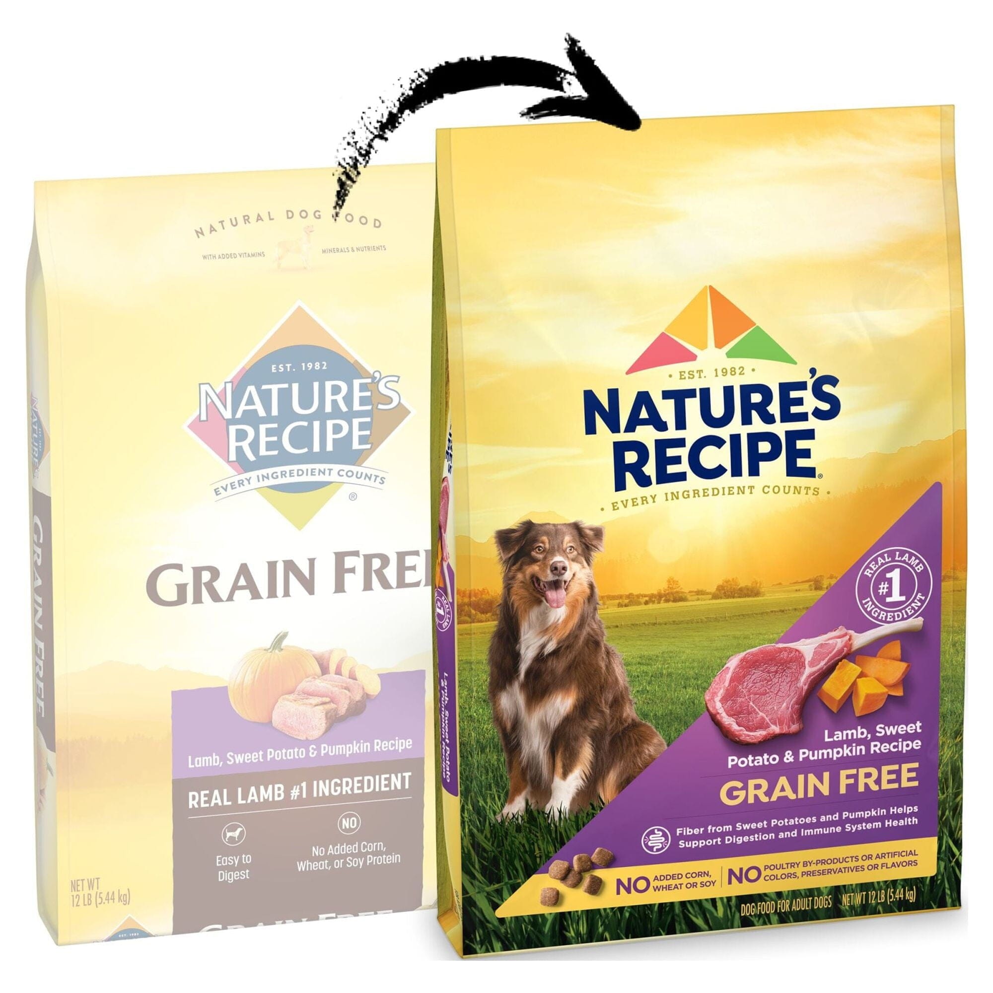 Nature's Recipe Grain-Free Lamb Sweet Potato and Pumpkin Adult Dry Dog Food - 12 Lbs