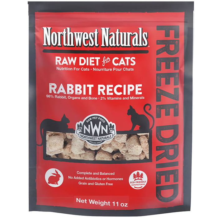Northwest Naturals Freeze Dried Rabbit Cat Recipe Freeze-Dried Cat Treats - 11 oz Bag