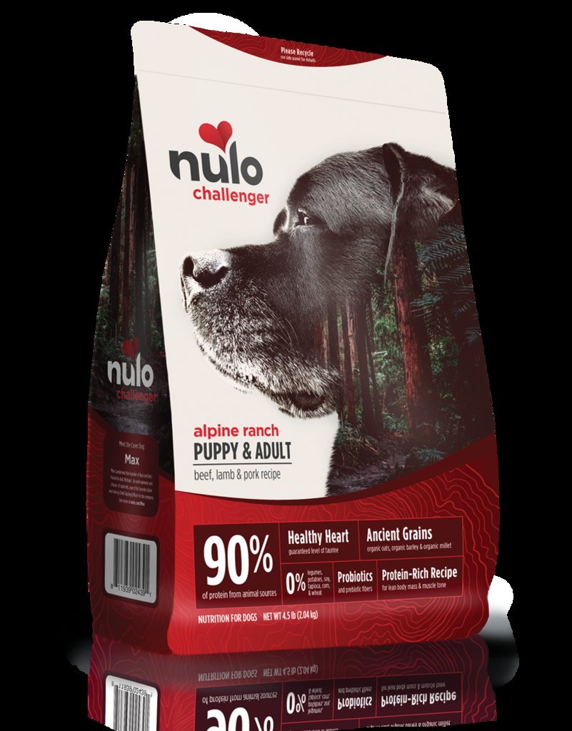 Nulo Challenger Alpine Ranch High-Meat Beef Lamb and Pork Adult and Puppy Dry Dog Food 11 Pounds
