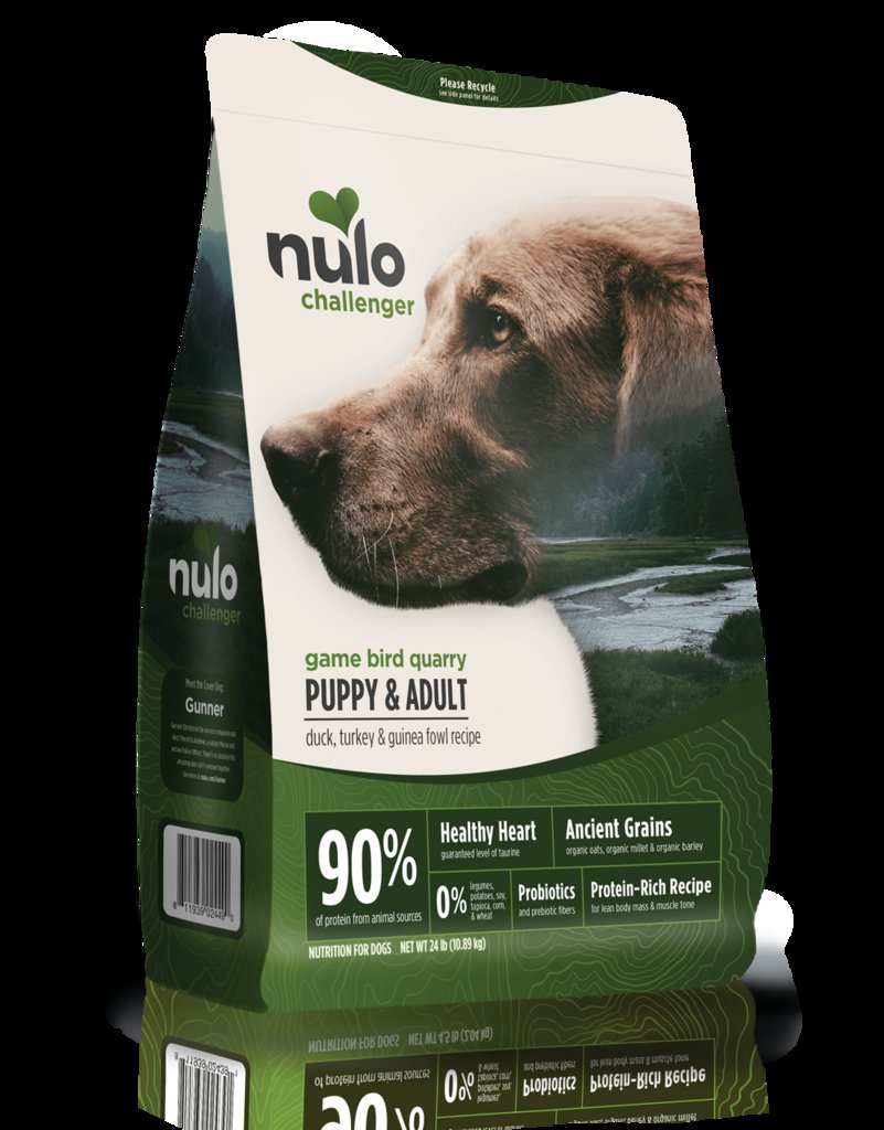 Nulo Challenger Game Bird Quarry Duck Turkey and Guinea Fowl Adult and Puppy Dry Dog Food 24 Pounds