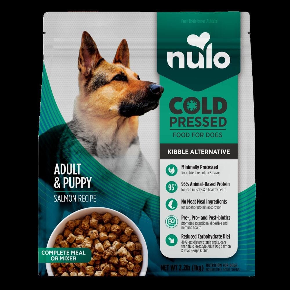 Nulo Cold Pressed Salmon Recipe Kibble Alternative Meal and Mixer Puppy and Adult Dry Dog Food 2.2 Pounds