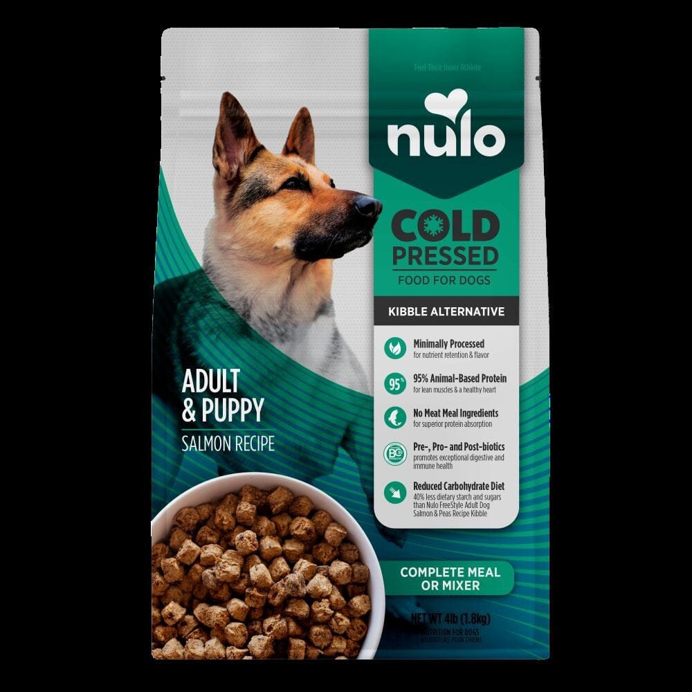 Nulo Cold Pressed Salmon Recipe Kibble Alternative Meal and Mixer Puppy and Adult Dry Dog Food 4 Pounds