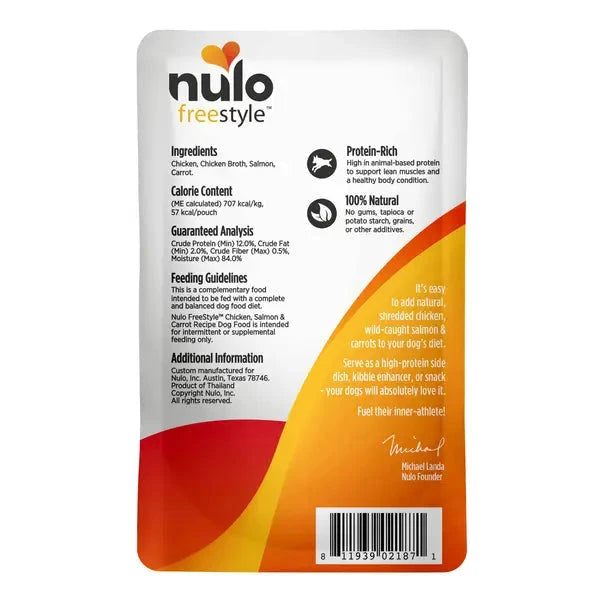 Nulo Freestyle Chicken Salmon and Carrot in Broth Wet Dog Food Topper - 2.8 Oz - Case of 24