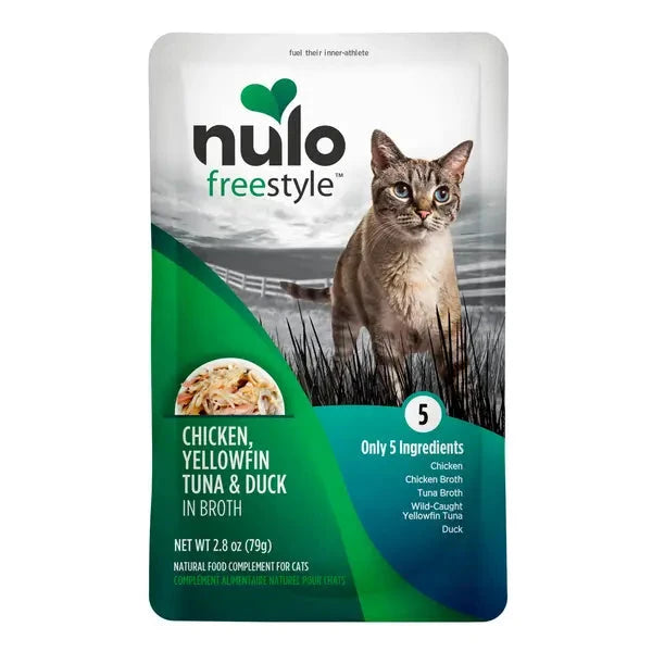 Nulo Freestyle Chicken Yellowfin Tuna and Duck in Broth Wet Cat Food Topper - 2.8 Oz - Case of 24 Default Title
