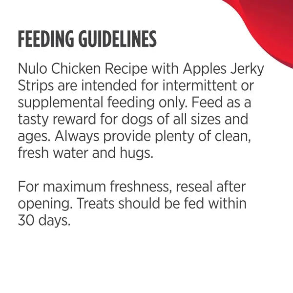 Nulo Freestyle Grain-Free High-Protein Chicken with Apple Strips Premium Jerky Dog Treats - 5 Oz