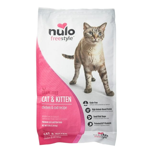 Nulo Freestyle Grain-Free High-Protein Omega-3 Chicken and Cod Kitten and Adult Dry Cat Food - 12 Lbs Default Title