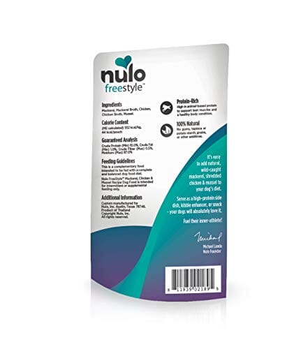Nulo Freestyle Grain-Free Mackerel Chicken Mussels in Broth Wet Dog Food Topper - 2.8 Oz - Case of 24
