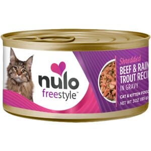 Nulo Freestyle Shredded Beef and Trout in Gravy Canned Cat Food - 3 Oz - Case of 24 Default Title