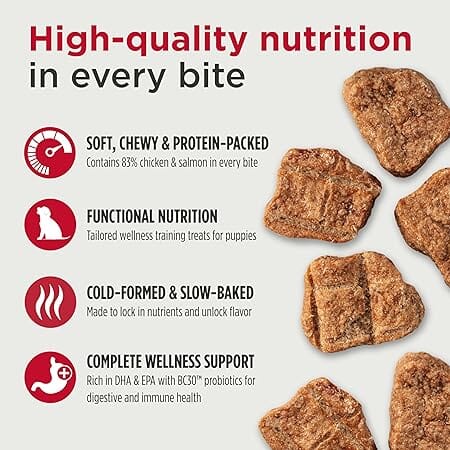 Nulo Functional Jerky Bites Chicken and Salmon Puppy Health Jerky Dog Treats - 5 Oz