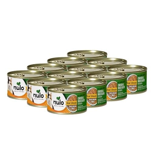 Nulo Grain-Free Real Shreds Chicken and Duck in Broth Kitten and Adult Canned Cat Food 2.8 Oz - Case of 12