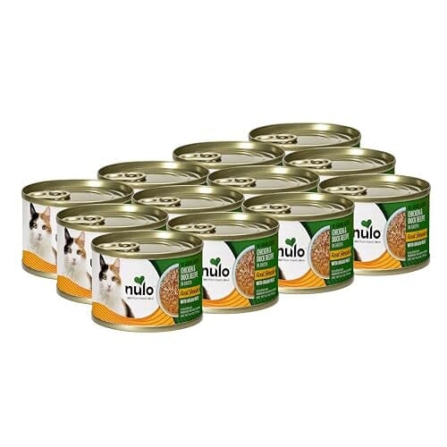 Nulo Grain-Free Real Shreds Chicken and Duck in Broth Kitten and Adult Canned Cat Food 6 Oz - Case of 8