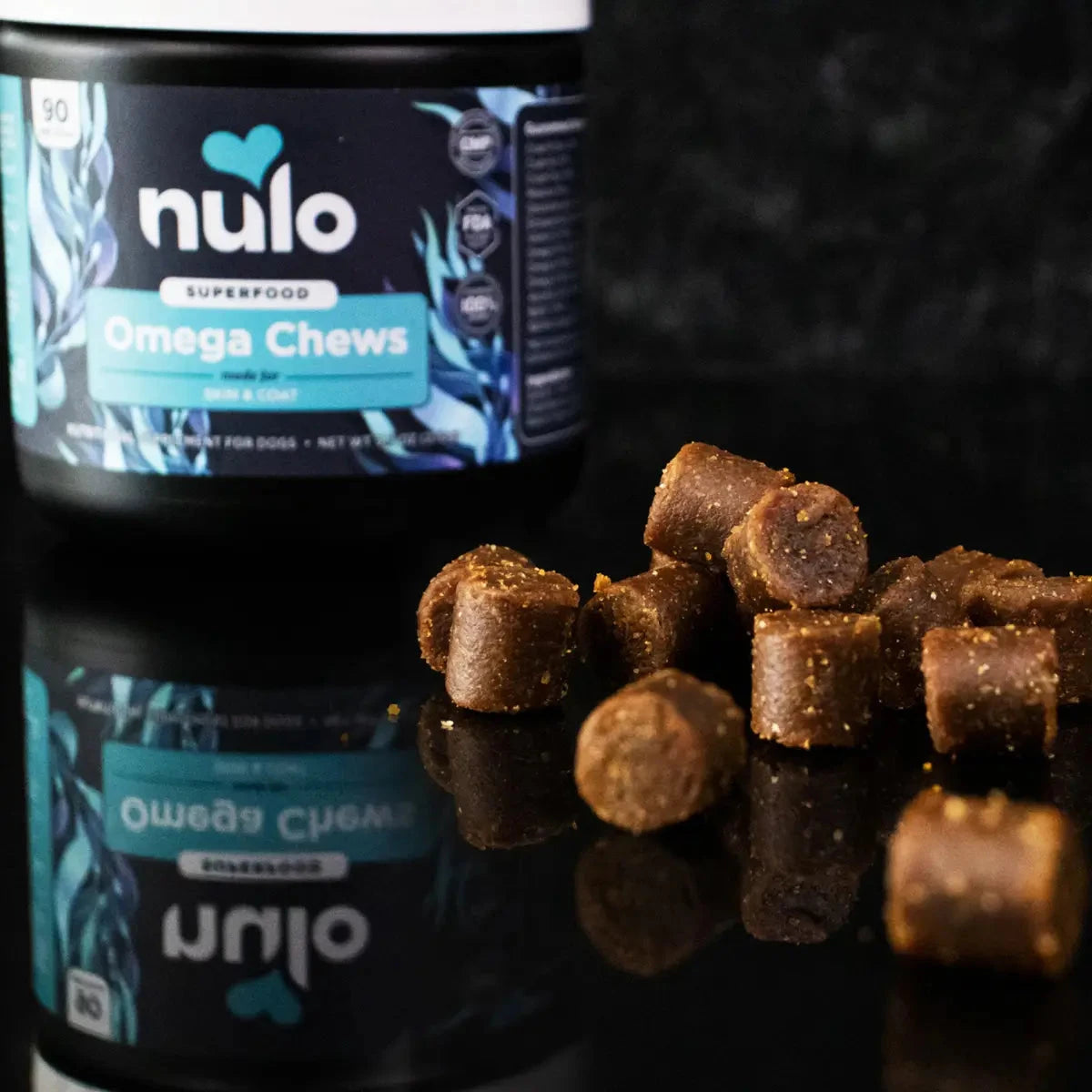 Nulo Superfood Omega Chews Skin and Coat Soft Chew Dog Supplements - 90 Count - 9.5 Oz