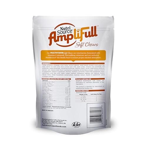 Nutrisource AmpliFull Turkey Flavored Multivitamin Adult Supplemental Dog Soft Chews - 70 Count - 12.5 Oz