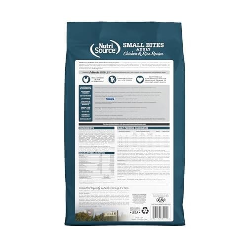 Nutrisource Chicken and Rice with Wholesome Grains Small Bites Adult Dry Dog Food - 12 Lbs