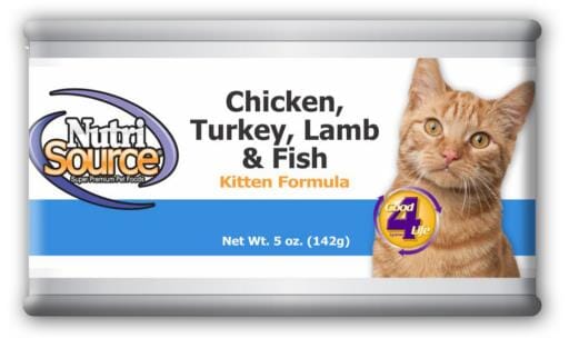 Nutrisource Chicken, Turkey, Lamb & Fish Kitten Canned Canned Cat Food - 5.5 oz - Case of 12  