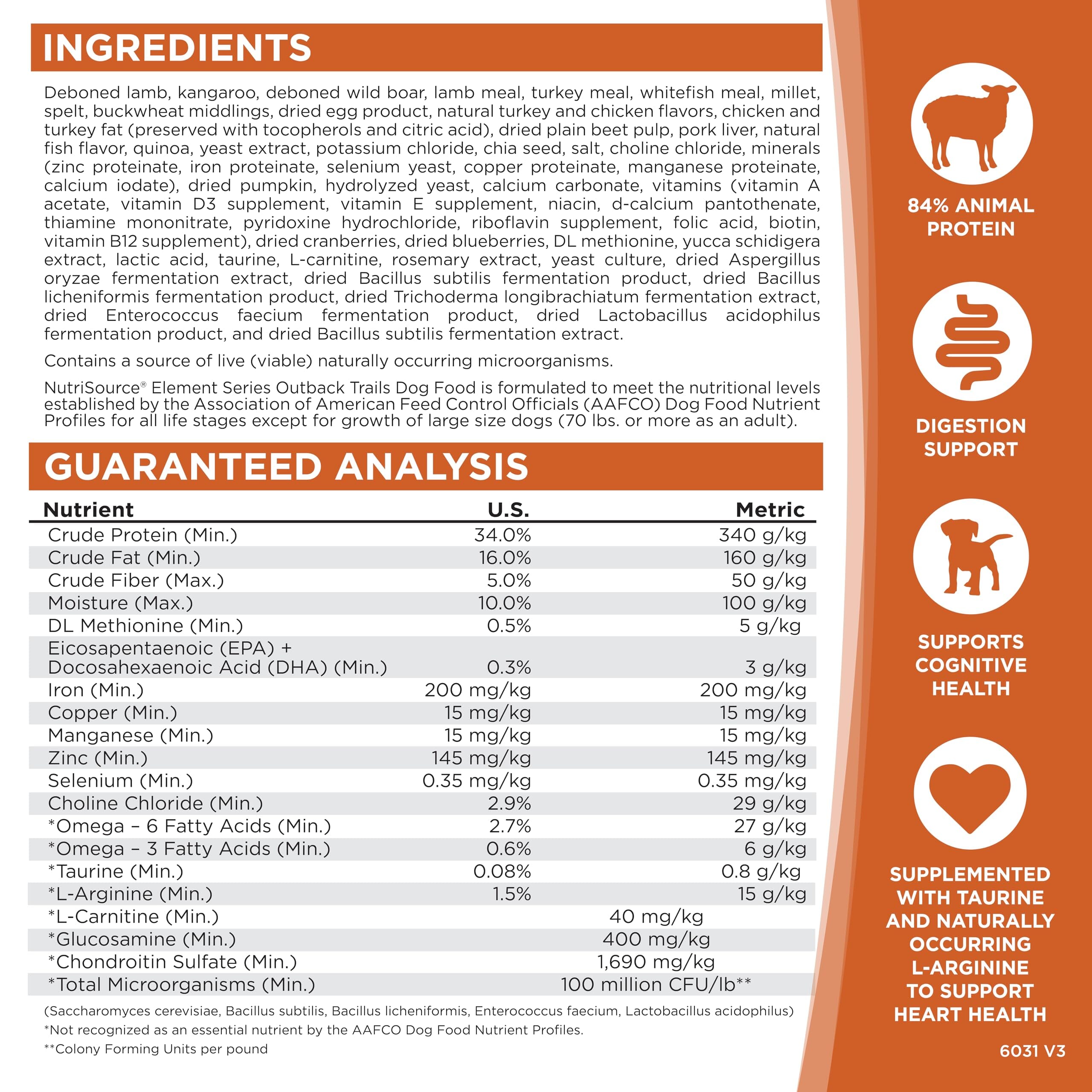 Nutrisource Element Series Outback Trails Lamb, Kangaroo and and Wild Boar Blend Dry Dog Food  