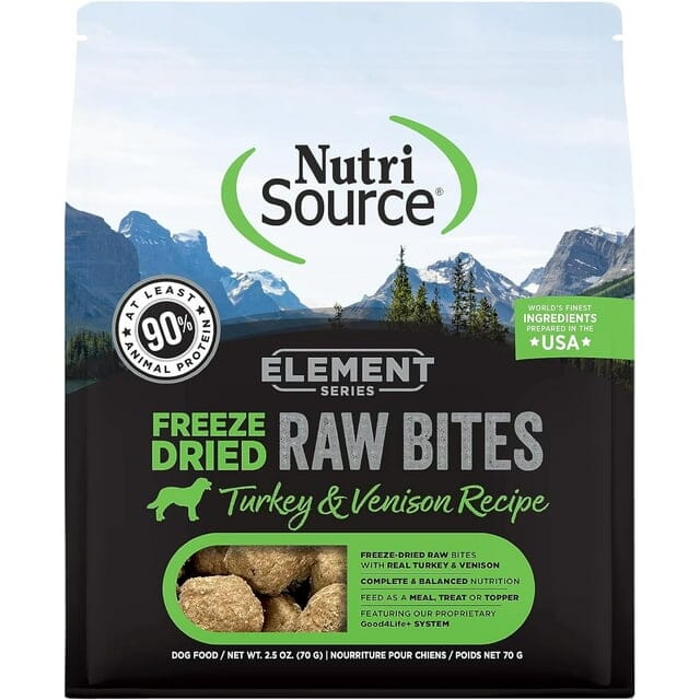 Nutrisource Element Series Raw Bites Turkey and Venison Freeze-Dried Raw Dog Food 2.5 Ounce