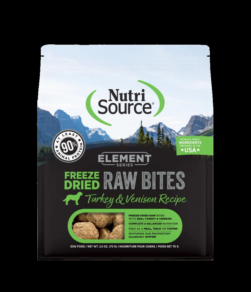 Nutrisource Element Series Raw Bites Turkey and Venison Freeze-Dried Raw Dog Food 10 Ounce