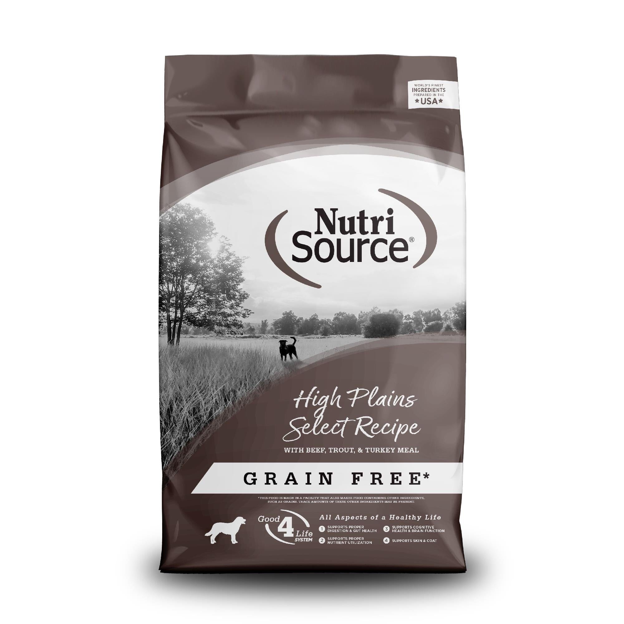 Nutrisource Grain Free High Plains Select Beef and Trout (8 Per Bale) Dry Dog Food - 5 lb Bag  