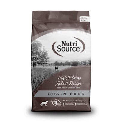 Nutrisource Grain-Free High Plains Select Beef Trout and Turkey Dry Dog Food 26 Pounds