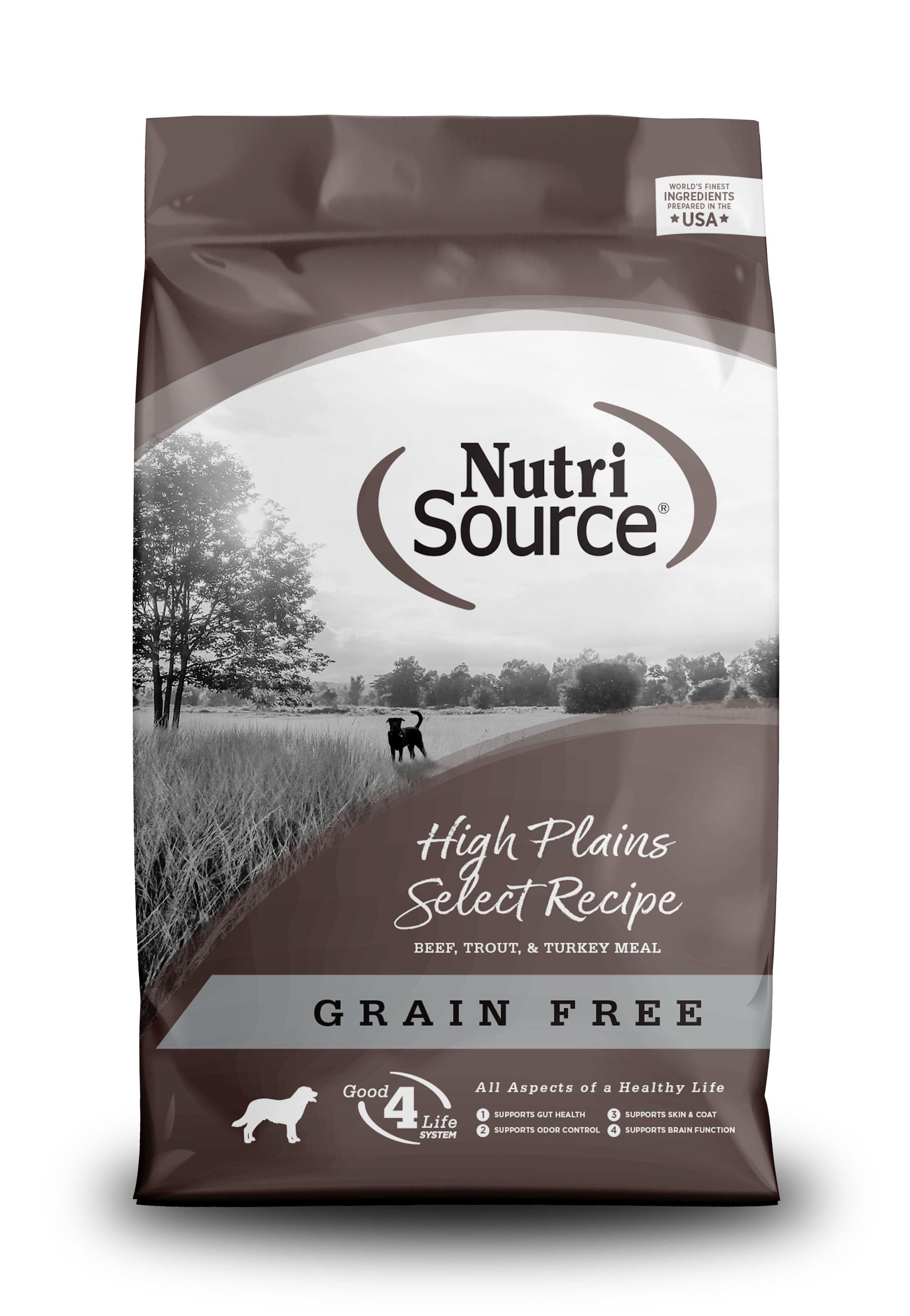 Nutrisource Grain Free High Plains Select Small Bites (8 per bale) Beef and Trout Dry Dog Food - 5 lb Bag  