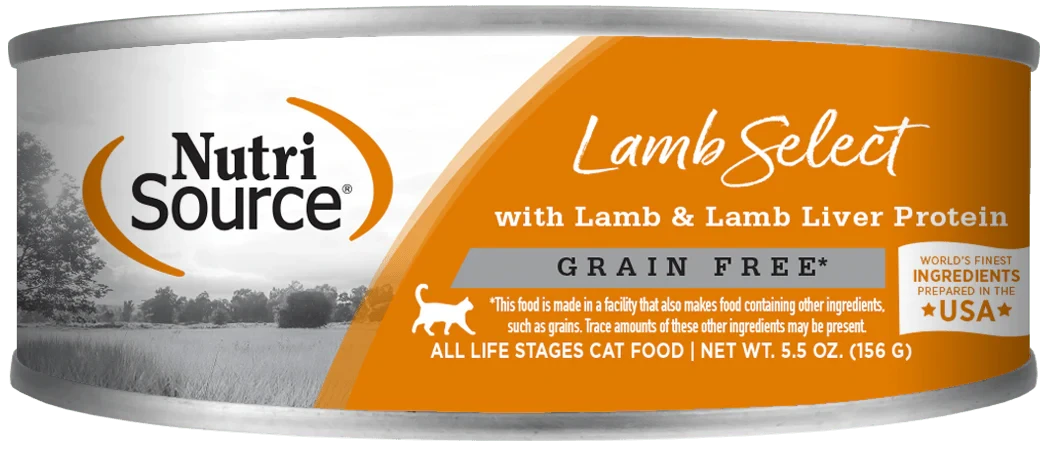 Nutrisource Grain Free Lamb & Lamb Liver Select Cat Canned Canned Cat Food - 5.5 oz - Case of 12