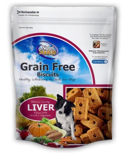 Nutrisource Grain Free Liver Dog Biscuits - 14 oz - 6 Pack  