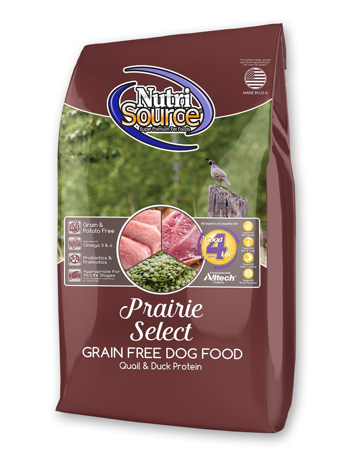 Nutrisource Grain Free Prairie Select Quail, Duck and Turkey Dry Dog Food - 30 lb Bag