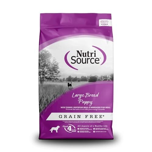 Nutrisource Grain-Free Turkey Whitefish and Menhaden Fish Large-Breed Puppy Dry Dog Food 12 Pounds