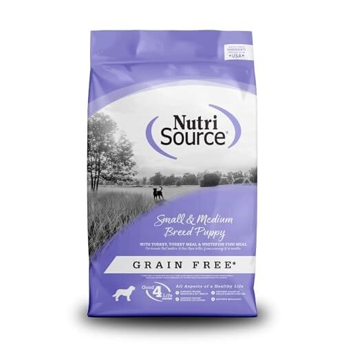 Nutrisource Grain-Free Turkey Whitefish and Menhaden Small and Medium Breed Puppy Dry Dog Food 12 Pounds