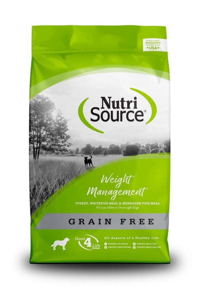 Nutrisource Grain-Free Weight Management Turkey Whitefish and Menhaden Fish Dry Dog Food 26 Pounds
