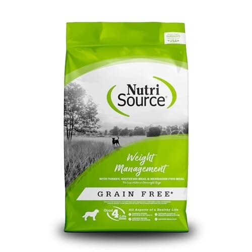 Nutrisource Grain-Free Weight Management Turkey Whitefish and Menhaden Fish Dry Dog Food 12 Pounds