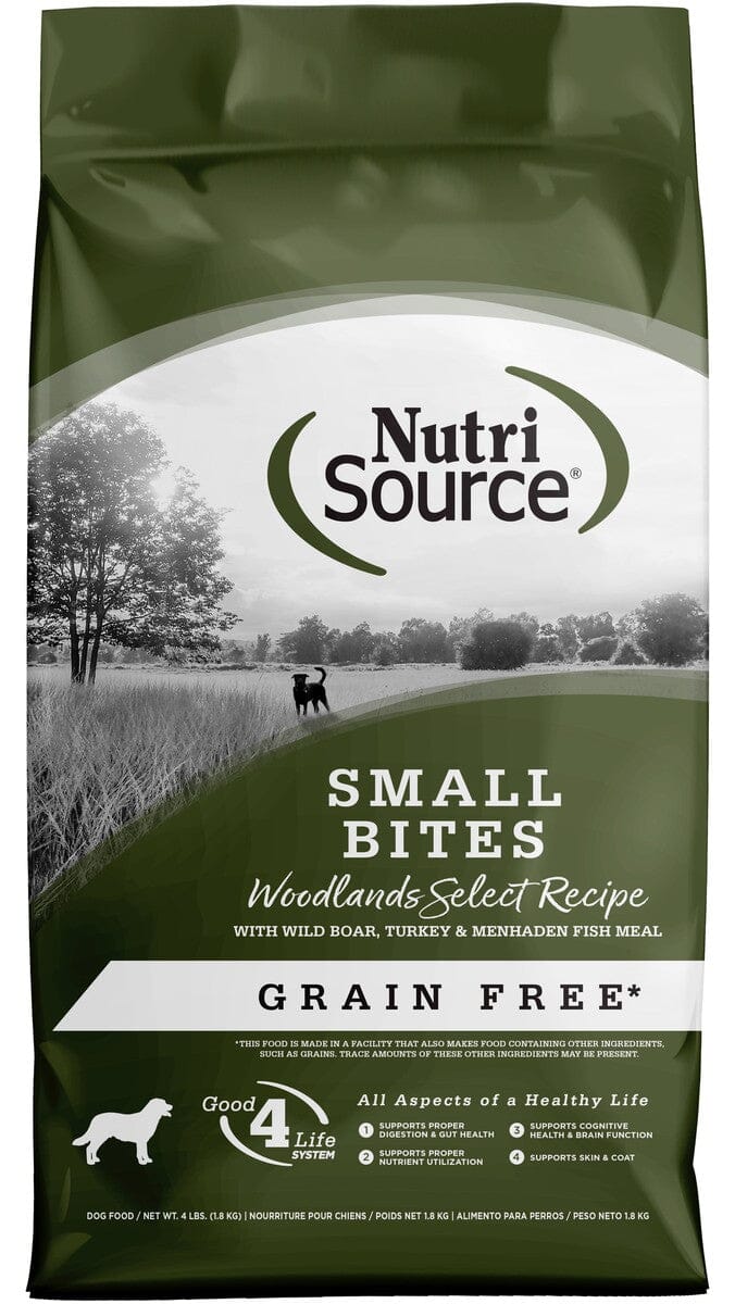 Nutrisource Grain-Free Woodlands Select Small Bites Wild Boar Turkey and Menhaden Fish Dry Dog Food - 4 Lbs Default Title