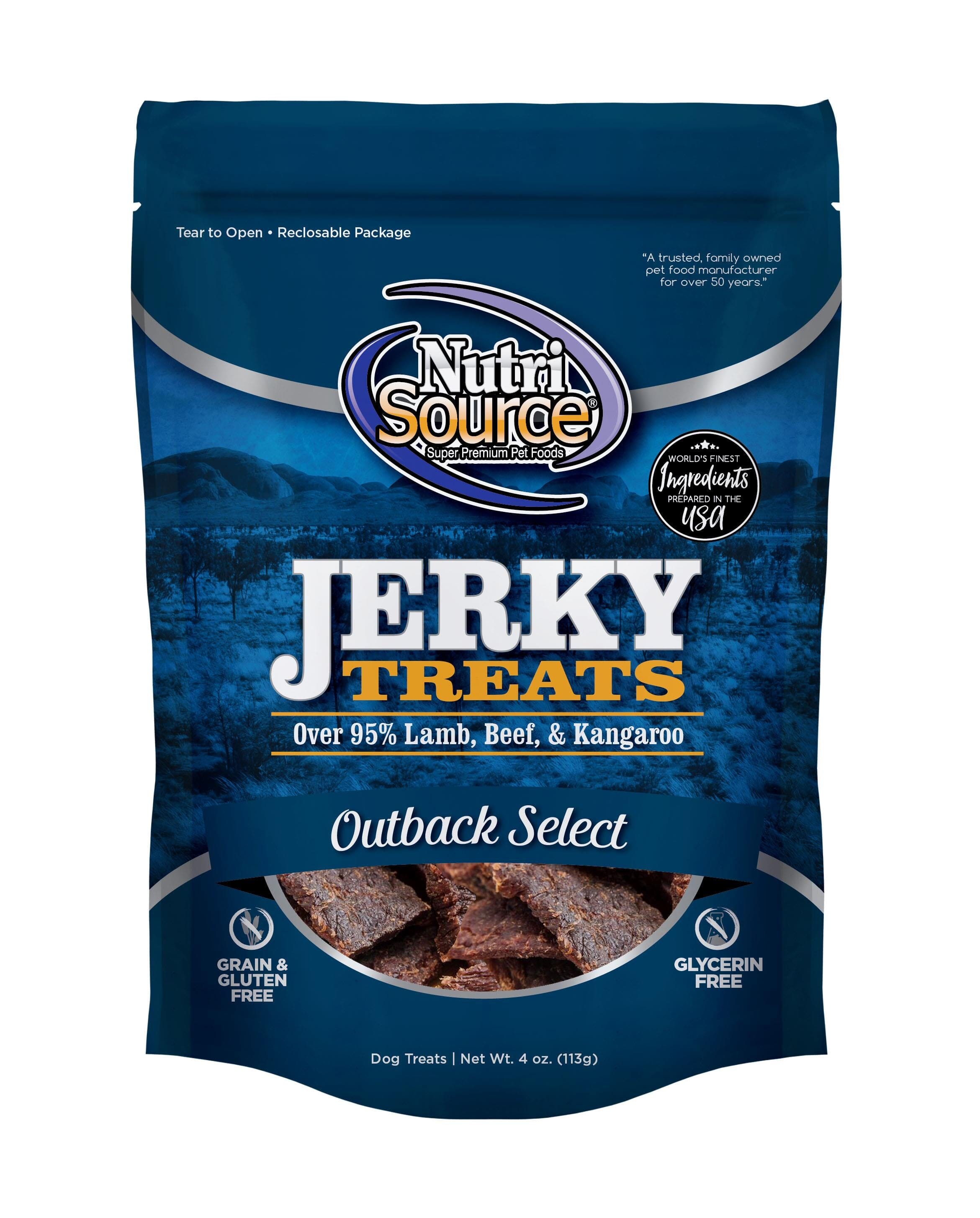 Nutrisource Outback Select Jerky Dog Treats - 4 oz  