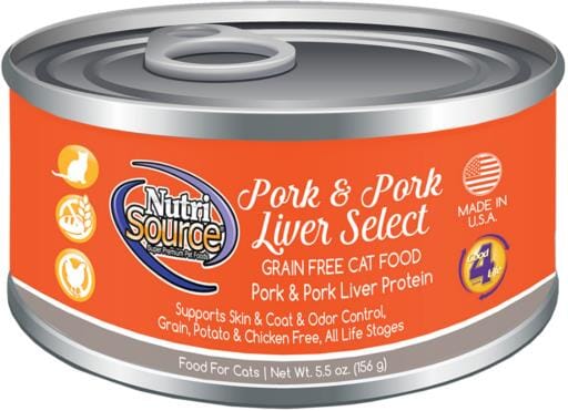 Nutrisource Pork and Pork Liver Canned Cat Food - 5 Oz - Case of 12  