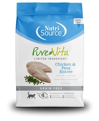 Nutrisource Pure Vita Grain Free Chicken & Peas Entrée Dry Cat Food - 15 lb Bag  