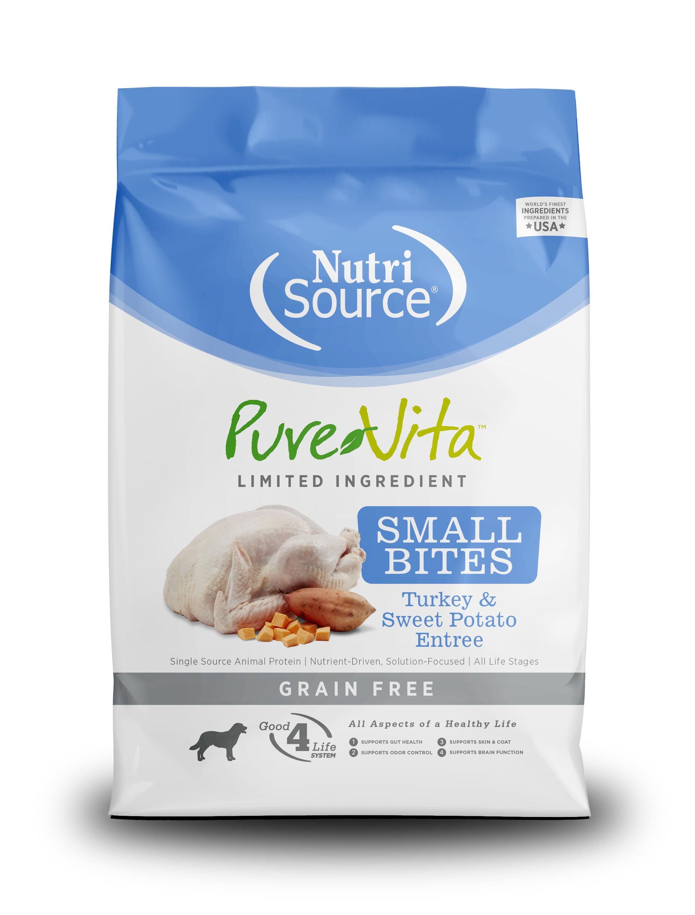 Nutrisource Pure Vita Grain Free Small Turkey & Sweet Potato (8 per bale) Dry Dog Food - 5 lb Bag  