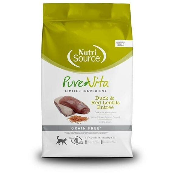 Nutrisource PureVita Grain-Free Limited Ingredient Duck and Red Lentils Recipe Dry Cat Food - 4 Lbs Default Title