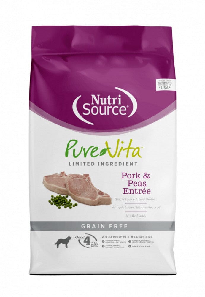 Nutrisource PureVita Grain-Free Limited Ingredient Pork and Peas Entrée Dry Dog Food - 12 Lbs Default Title
