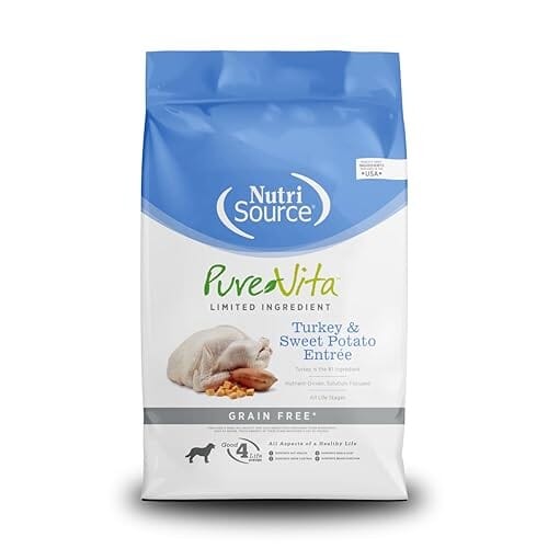 Nutrisource PureVita Grain-Free Limited Ingredient Turkey and Sweet Potato Dry Dog Food - 12 Lbs Default Title