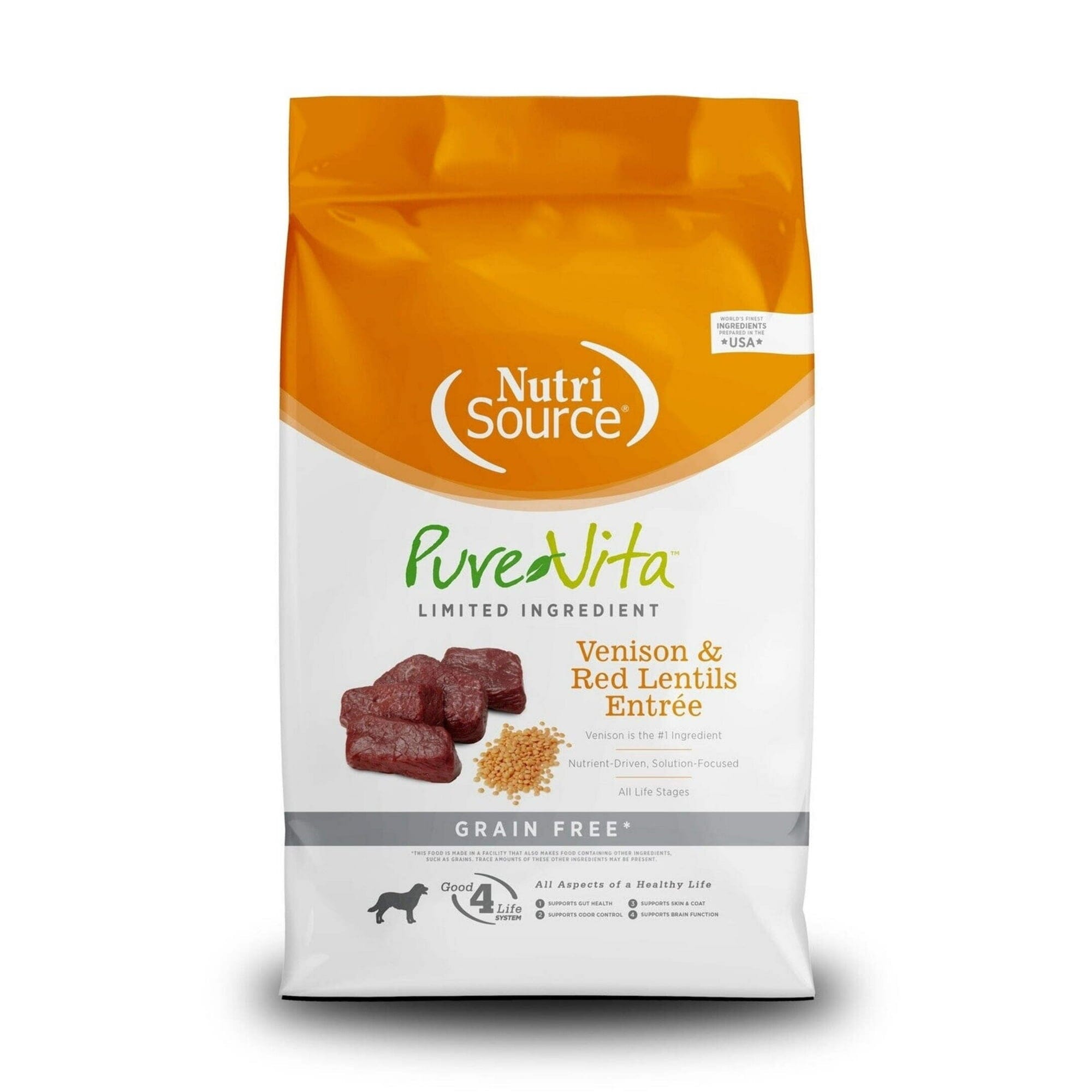 Nutrisource PureVita Grain-Free Limited Ingredient Venison and Red Lentils Entrée Dry Dog Food - 4 Lbs Default Title