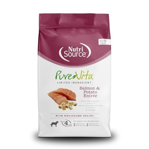 Nutrisource PureVita Limited Ingredient Salmon and Potato Entrée with Wholesome Grains Dry Dog Food - 12 Lbs Default Title
