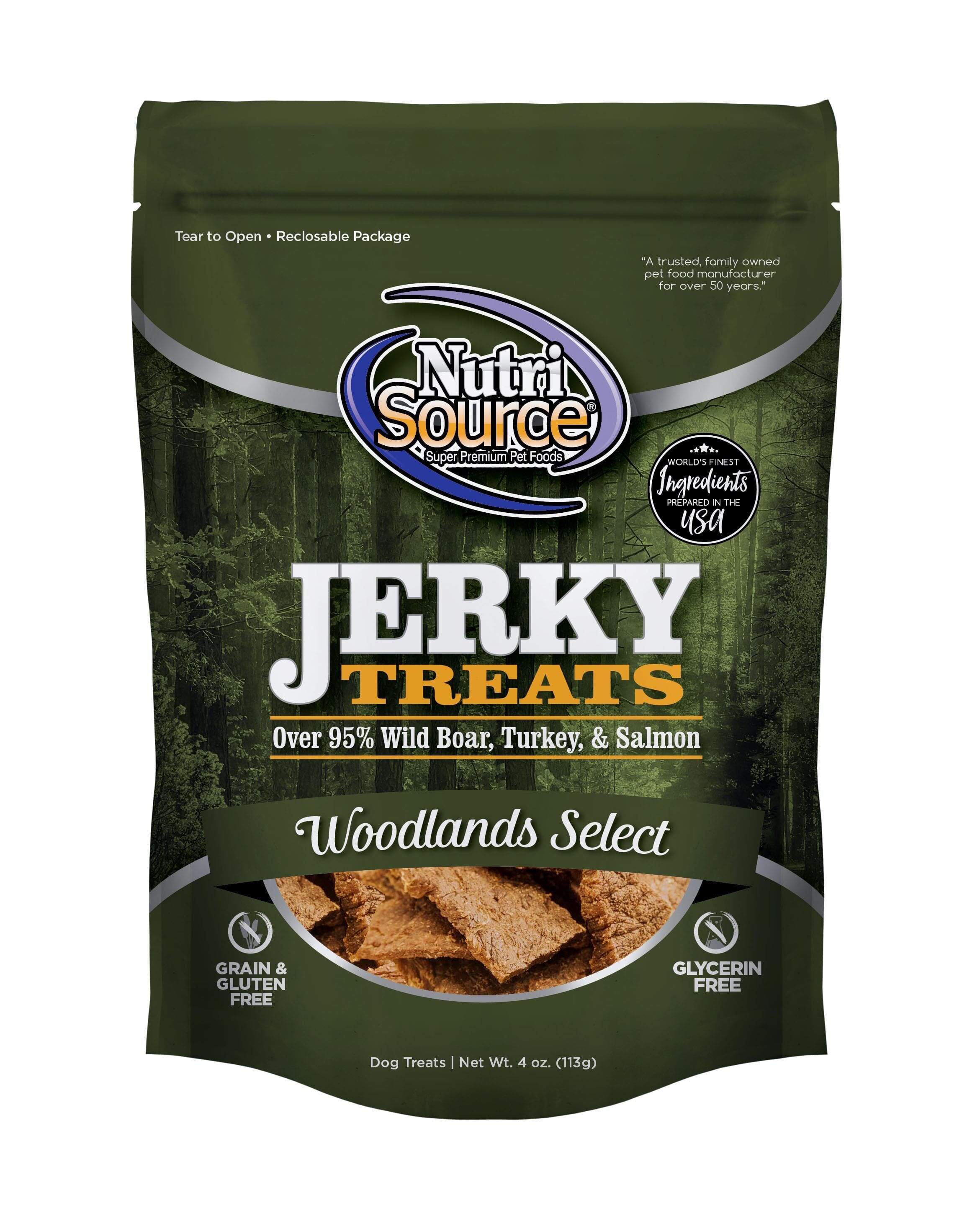 Nutrisource Woodlands Select Jerky Dog Treats - 4 oz  