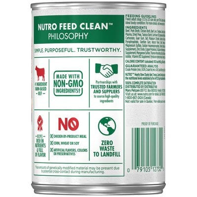Nutro Grain-Free Hearty Stew Chunky Beef Tomato Carrot and Peas in Gravy Canned Dog Food - 12.5 Oz - Case of 12